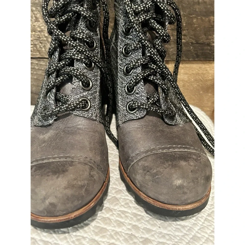Sorel PDX Wedge Ankle Boots Womens‎ 7 Quarry Gray Booties Tweed LL5316-052